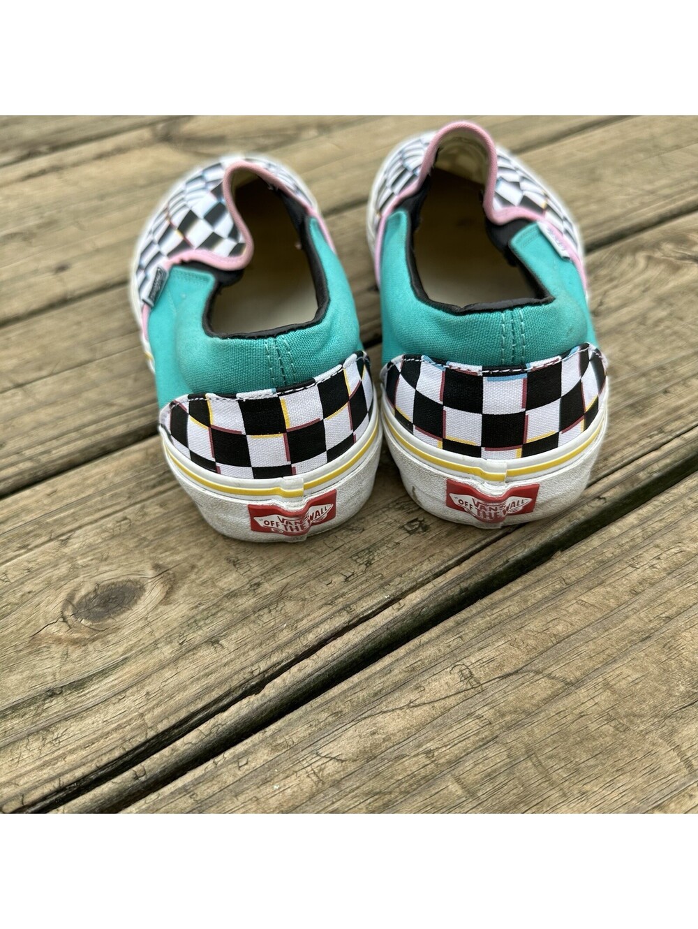 Vans Classic Slip On Checkerboard Canvas Sneakers Colorful Men 8.5 Women 10 - Picture 3 of 9
